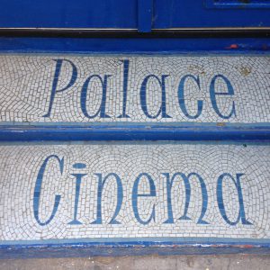 Palace Cinema mosaic entrance steps