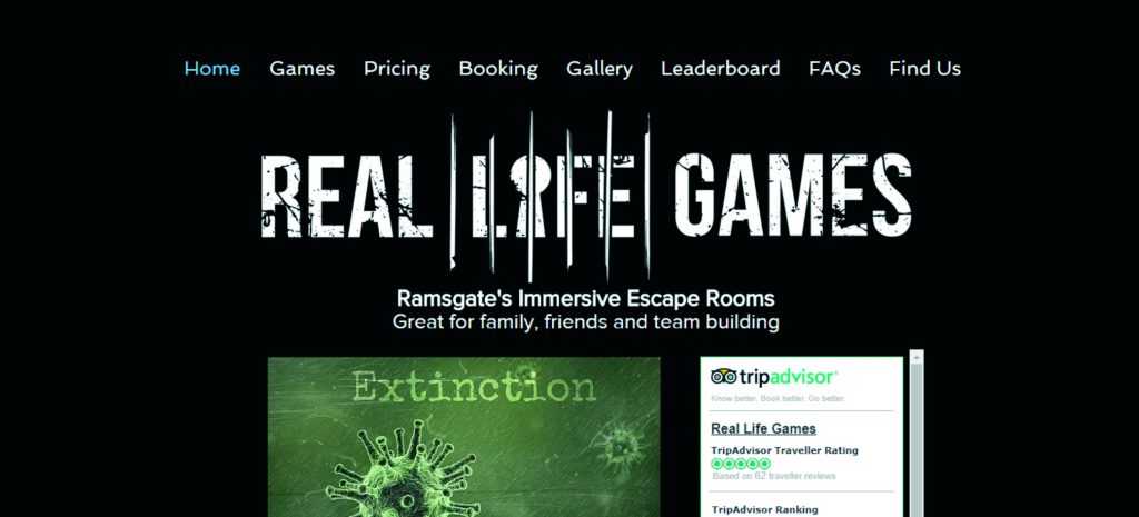 real life games escape rooms in Ramsgate website